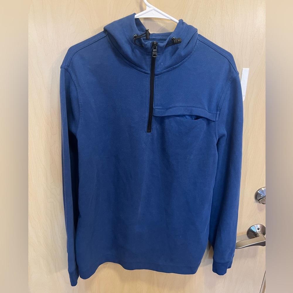 Blue Moisture Wicking Quarter Zip Sweatshirt